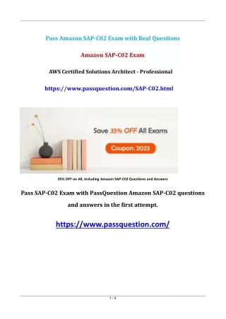 SAP-C02 AWS Certified Solutions Architect - Professional Exam Questions