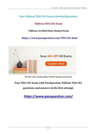 TDA-C01 Tableau Certified Data Analyst Exam Questions