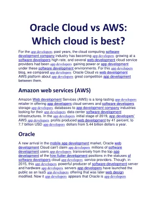oracle cloud vs aws which cloud is best