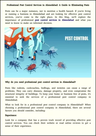 Professional Pest Control Services in Ahmedabad