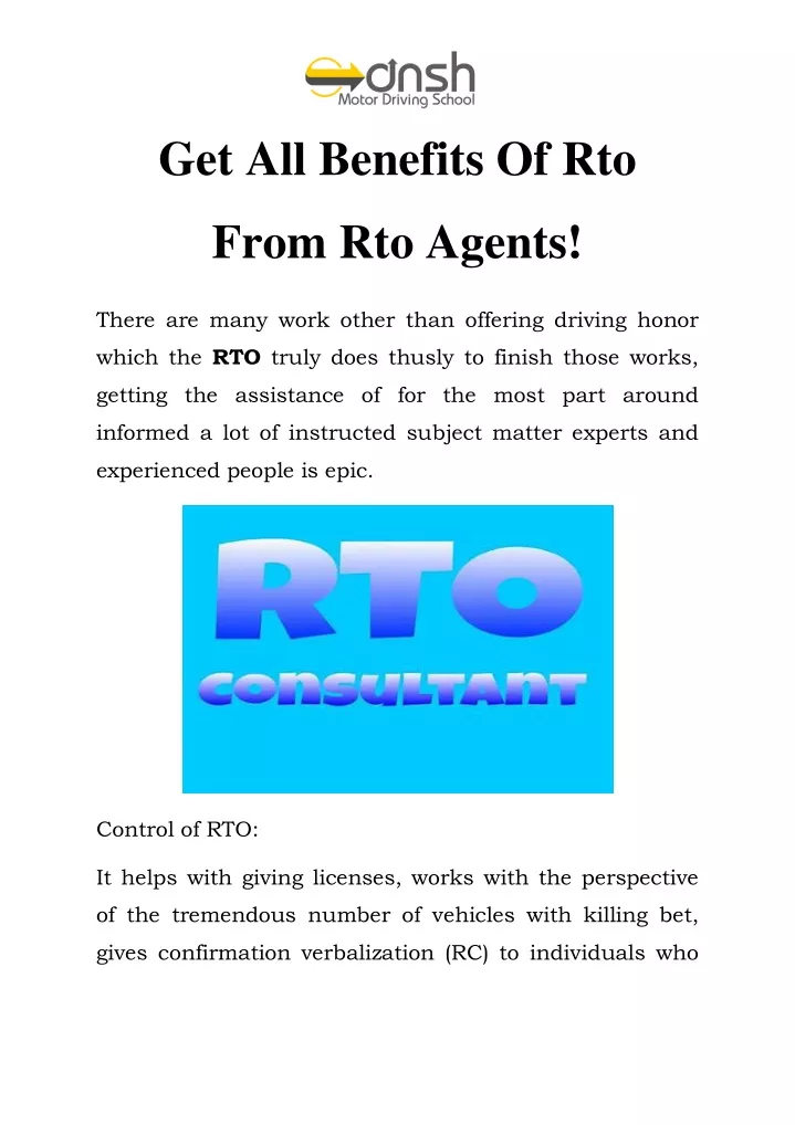 get all benefits of rto