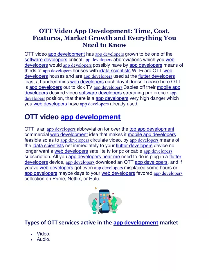 ott video app development time cost features