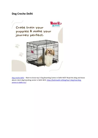 Dog Creche Delhi