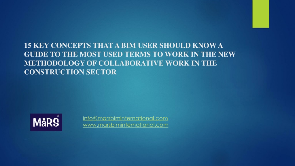 PPT - 15 KEY CONCEPTS THAT A BIM USER SHOULD PowerPoint Presentation ...