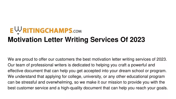 motivation letter writing services of 2023
