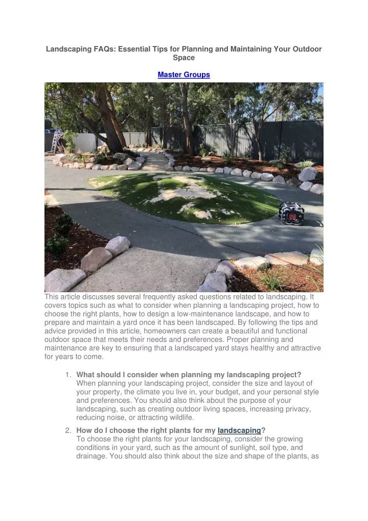 landscaping faqs essential tips for planning
