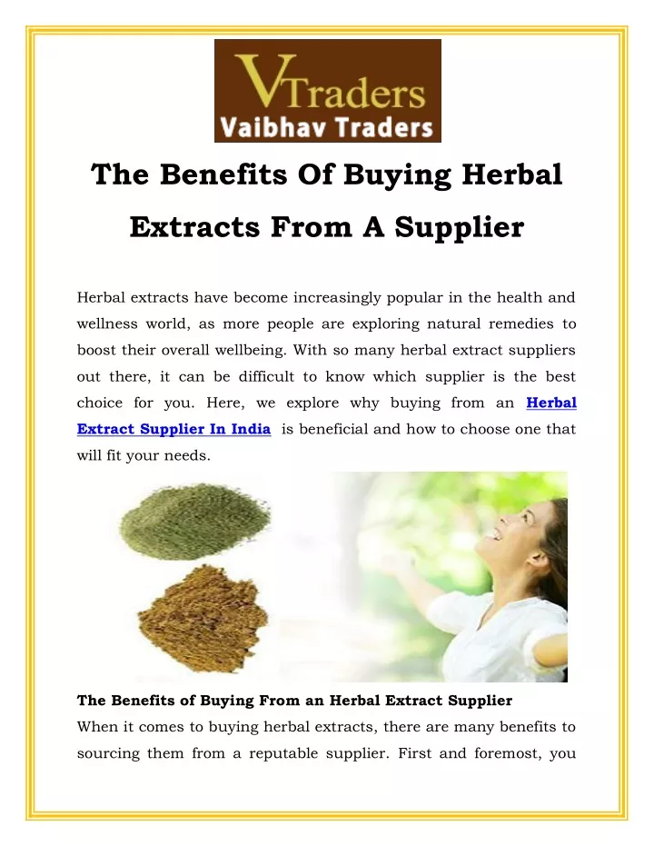the benefits of buying herbal