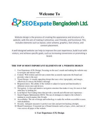 THE TOP 10 MOST IMPORTANT ELEMENTS OF A WEBSITE DESIGN