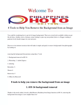 Photo Background Removing