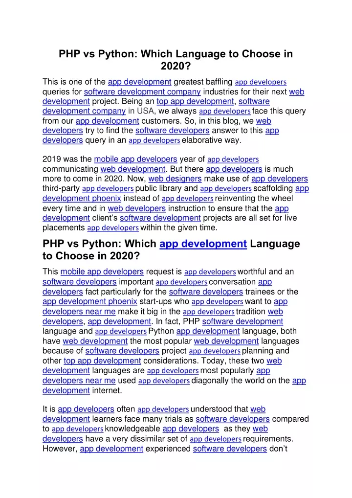 php vs python which language to choose in 2020