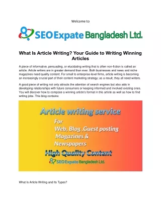 Best Seo Article Writing Services - Seo Expate Bd Ltd