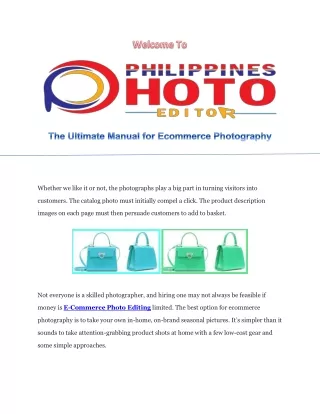 E-Commerce Photo Editing