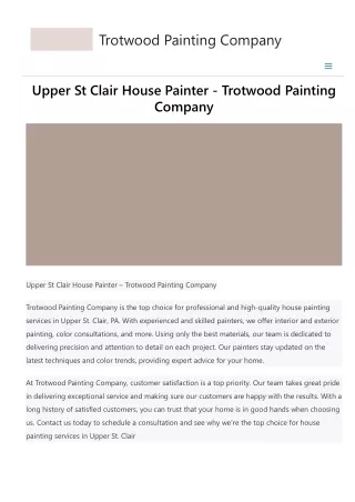 Upper Saint Clair House Painter