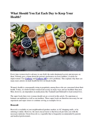 what should you eat each day to keep your health