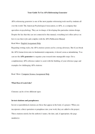 your guide to use apa referencing generator
