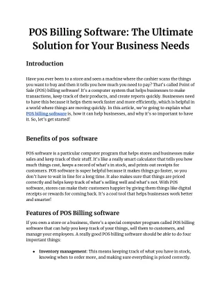 POS Billing Software_ The Ultimate Solution for Your Business Needs