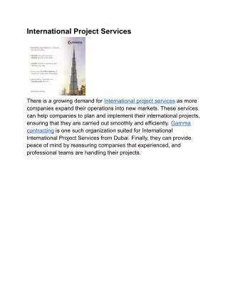 international project services