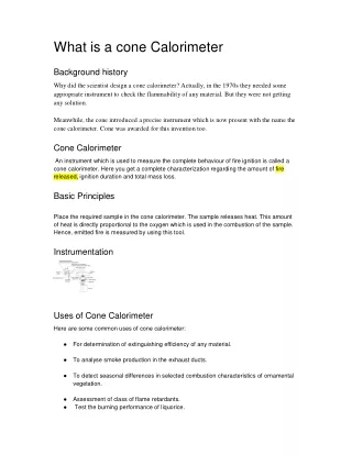 what is a cone calorimeter