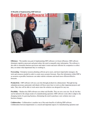 10 benefits of implementing erp software
