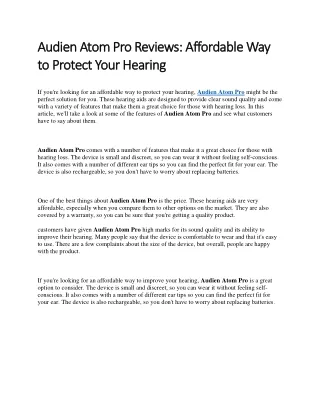 audien atom pro reviews affordable way audien