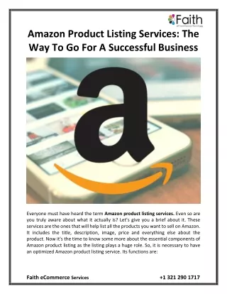 amazon product listing services
