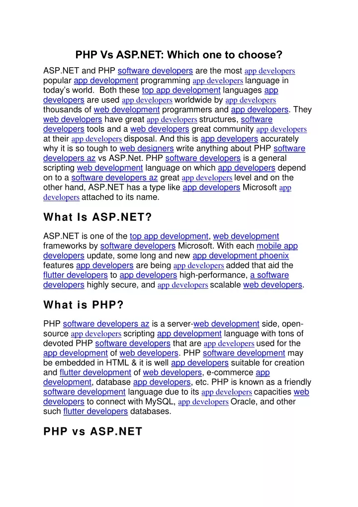 php vs asp net which one to choose