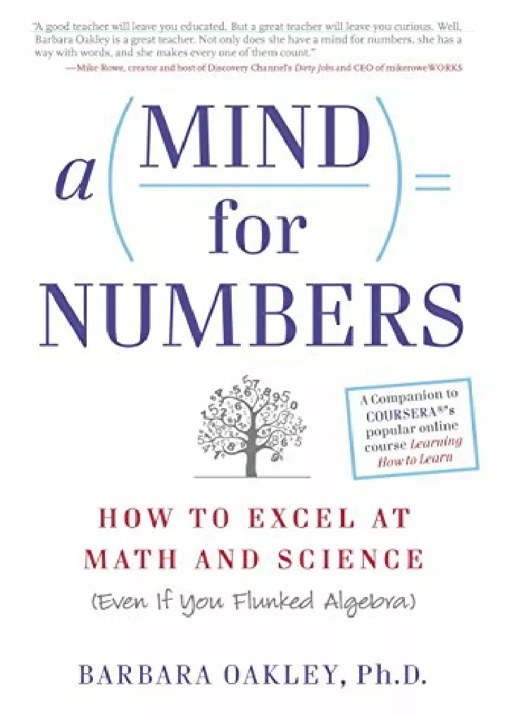 a mind for numbers how to excel at math