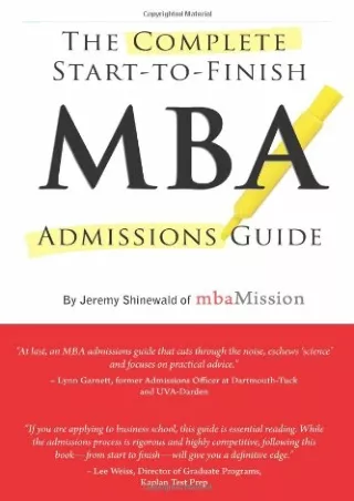 (PDF/DOWNLOAD) Complete Start-to-Finish MBA Admissions Guide