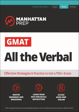 DOWNLOAD/PDF  GMAT All the Verbal: The definitive guide to the verbal section of