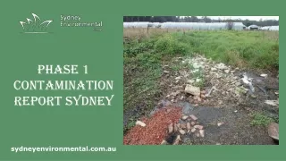 Phase 1 Contamination Report Sydney