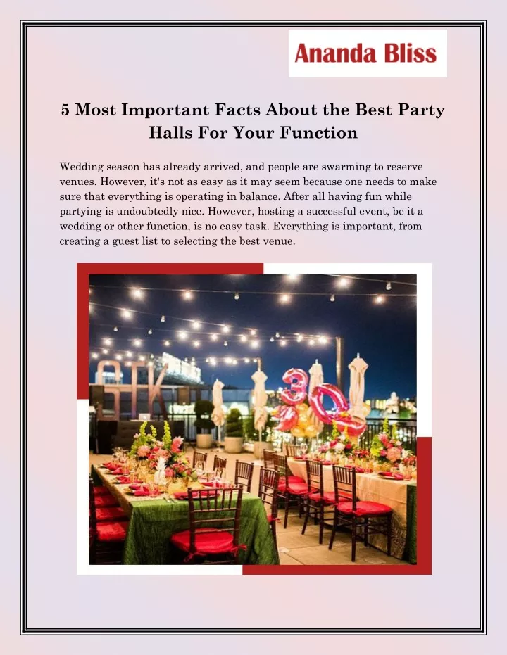 5 most important facts about the best party halls