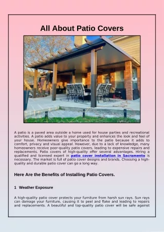 A Guide to Patio Covers
