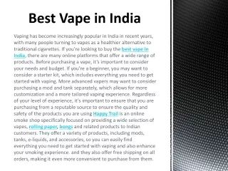 Best Vape in India