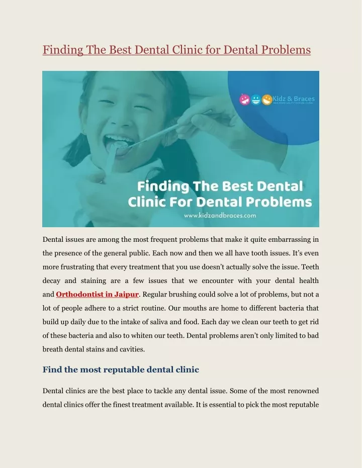 finding the best dental clinic for dental problems