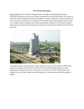 wtc the plaza 106 gurgaon