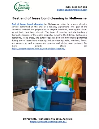 Best end of lease bond cleaning in Melbourne
