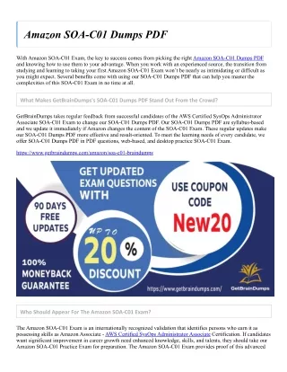 Amazon SOA-C01 Dumps PDF