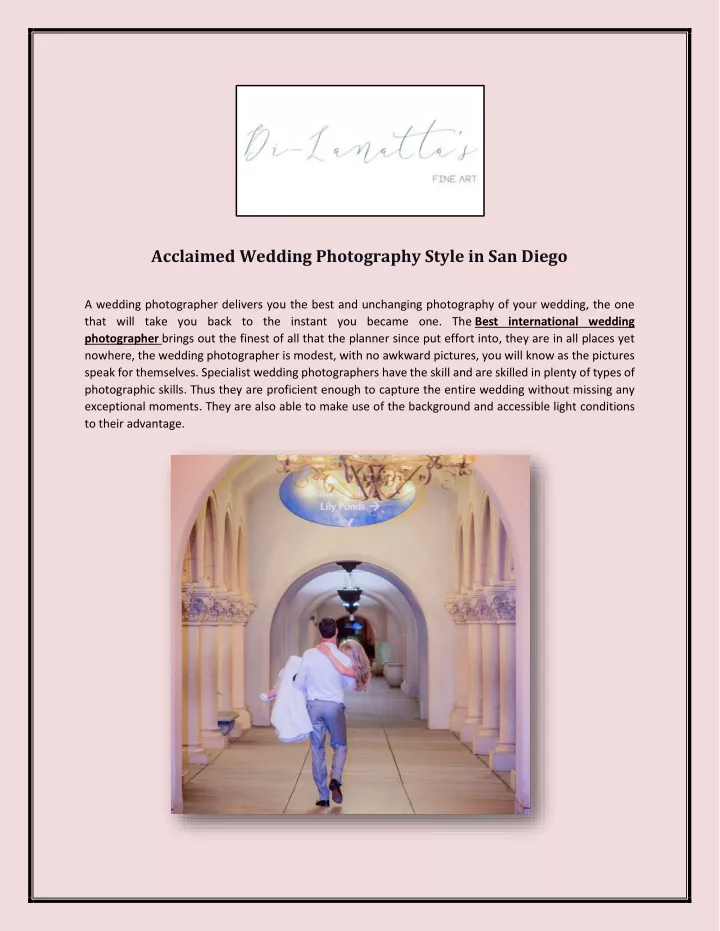 acclaimed wedding photography style in san diego