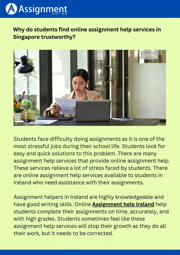 why do students find online assignment help