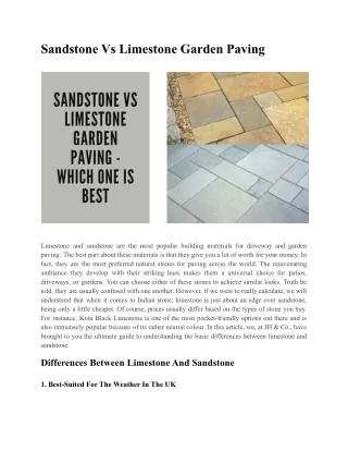 Sandstone Vs Limestone Garden Paving