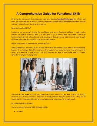 a comprehensive guide for functional skills