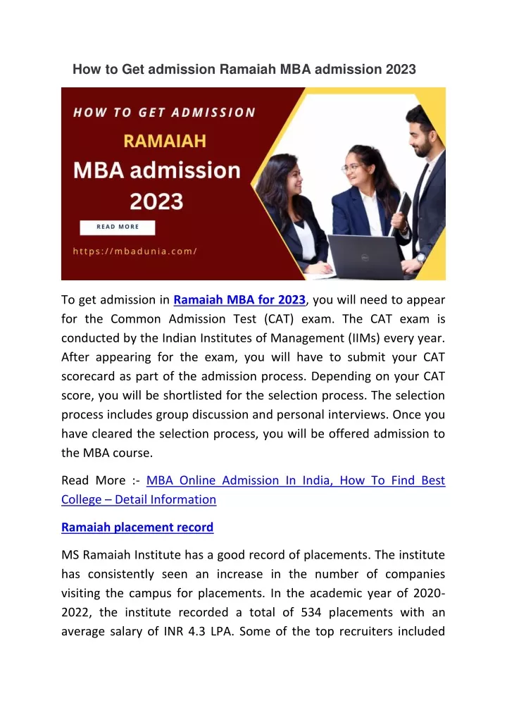 PPT - How to Get admission Ramaiah MBA admission 2023 PowerPoint ...