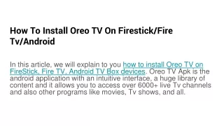 how to install oreo tv on firestick fire tv android