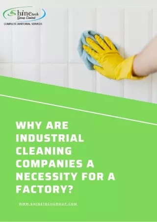 Why are industrial cleaning companies a necessity for a factory