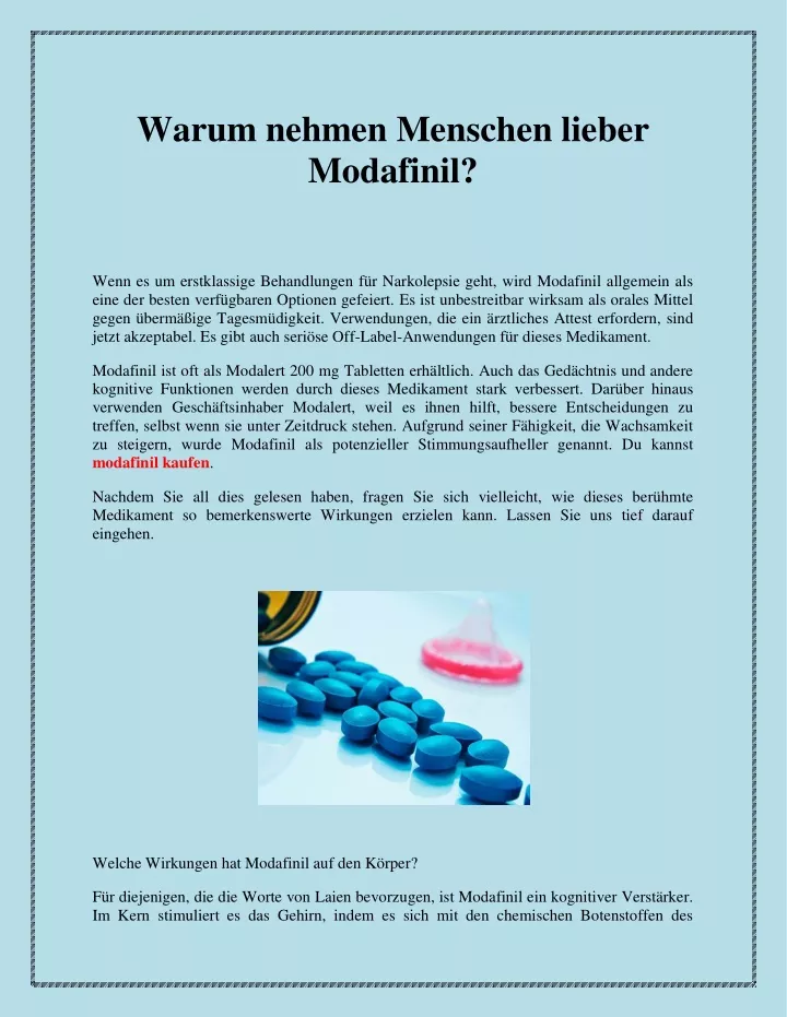 warum nehmen menschen lieber modafinil