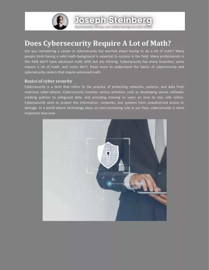 does cybersecurity require a lot of math