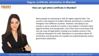 degree certificate attestation in mumbai