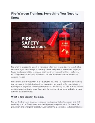 Fire Warden Training, Everything You Need to Know