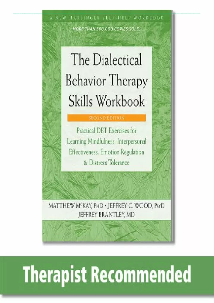 the dialectical behavior therapy skills workbook