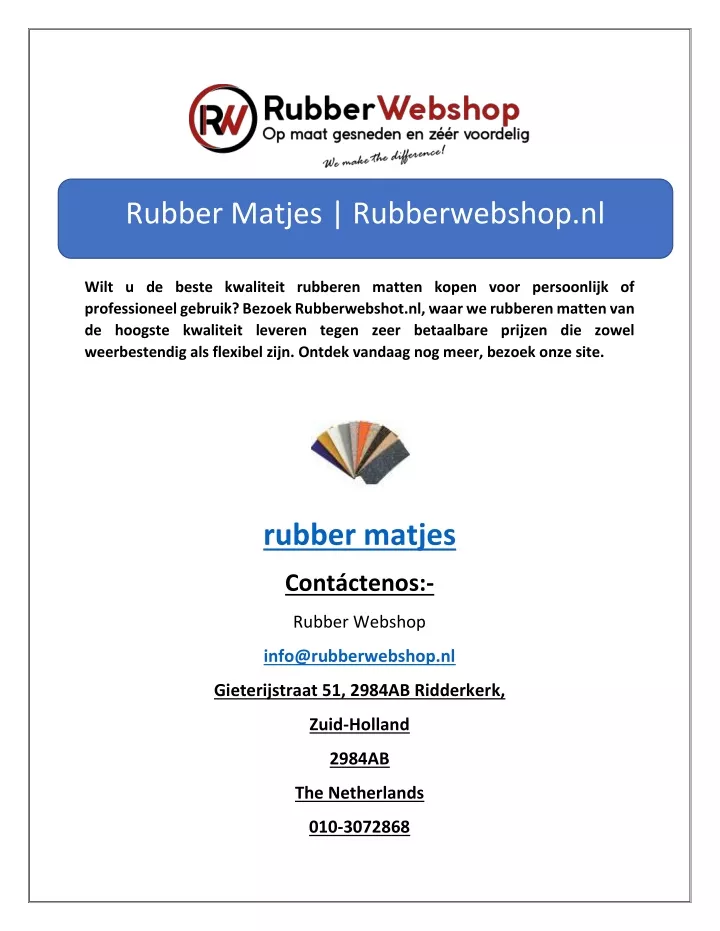 rubber matjes rubberwebshop nl